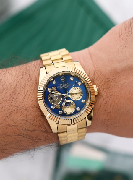 ساعة روليكس رجالي نبض اوتوماتيك (ساعة + علبة فخمة)