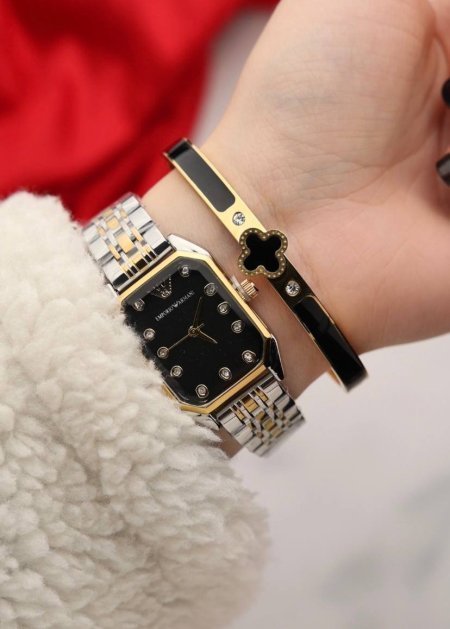 طقم ستاتي (ساعة ارماني ستاتي + اسوارة )