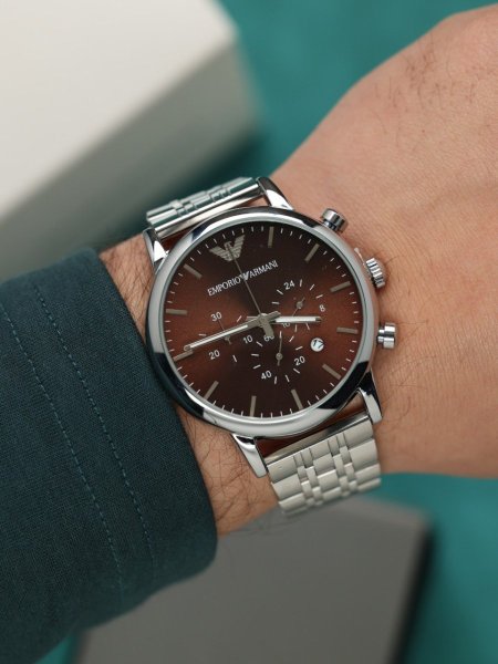 ساعة ارماني رجالي (ساعة + علبة فخمة)