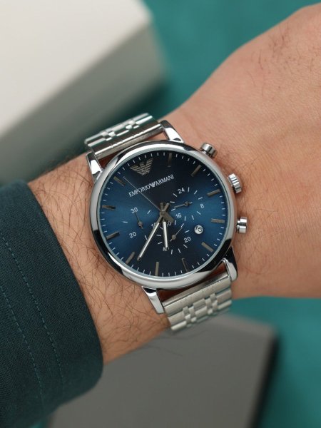 ساعة ارماني رجالي (ساعة + علبة فخمة)