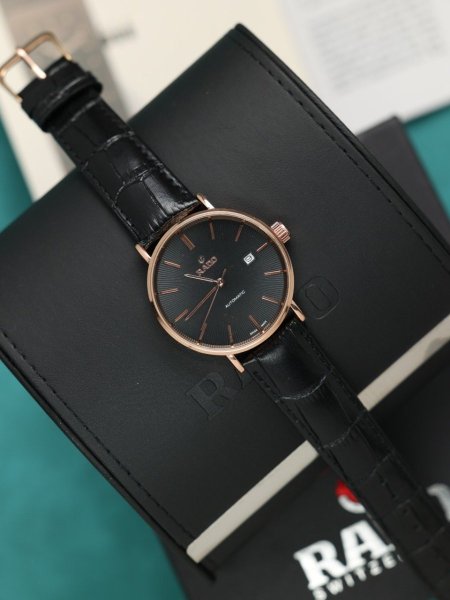 ساعة رادو رجالي جلد (ساعة + علبة فخمة)