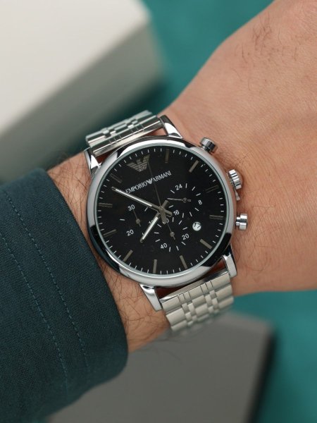 ساعة ارماني رجالي (ساعة + علبة فخمة)