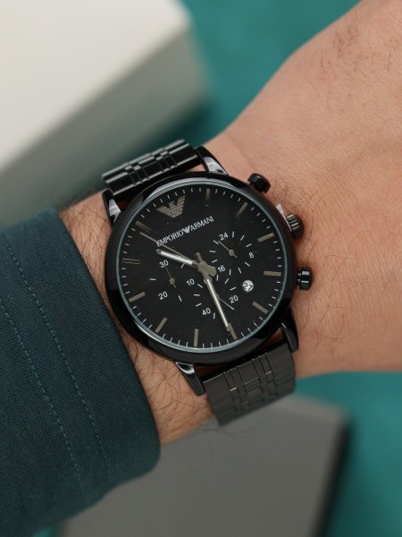 ساعة ارماني رجالي (ساعة + علبة فخمة)