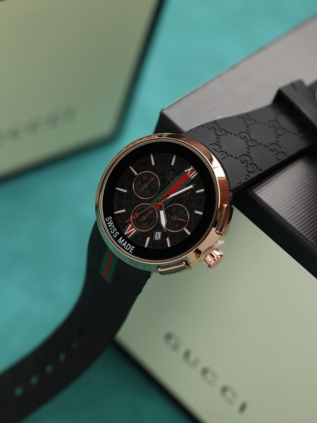 ساعة جوتشي رجالي (ساعة + علبة فخمة)